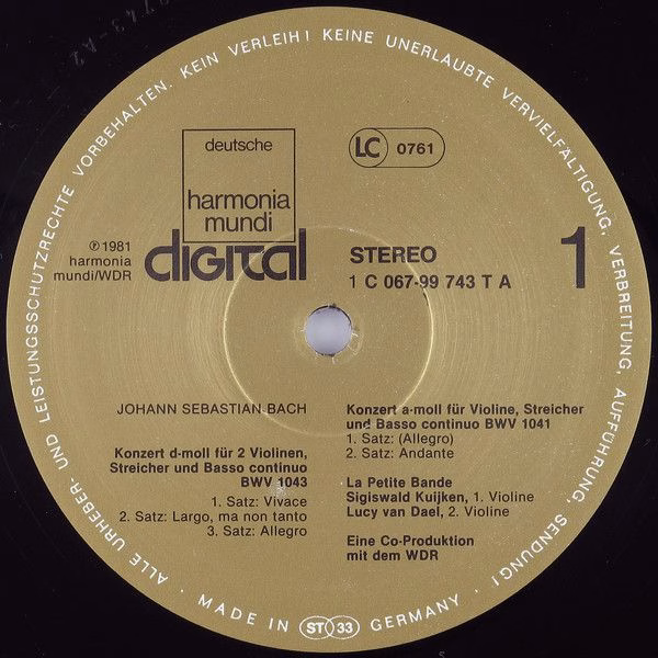 Deutsche Harmonia Mundi 1C 067-99 743 T - Johann Sebastian Bach, - Image 3