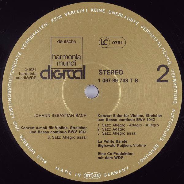 Deutsche Harmonia Mundi 1C 067-99 743 T - Johann Sebastian Bach, - Image 4