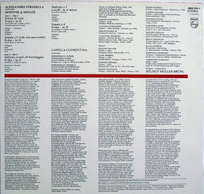 Philips 9502 074 - Alessandro Stradella, Friedemann Immer, Capel - Image 2