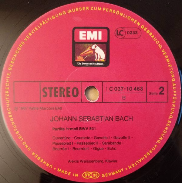 His Master's Voice 1C 037-10 463 - Johann Sebastian Bach, Alexis - Image 4