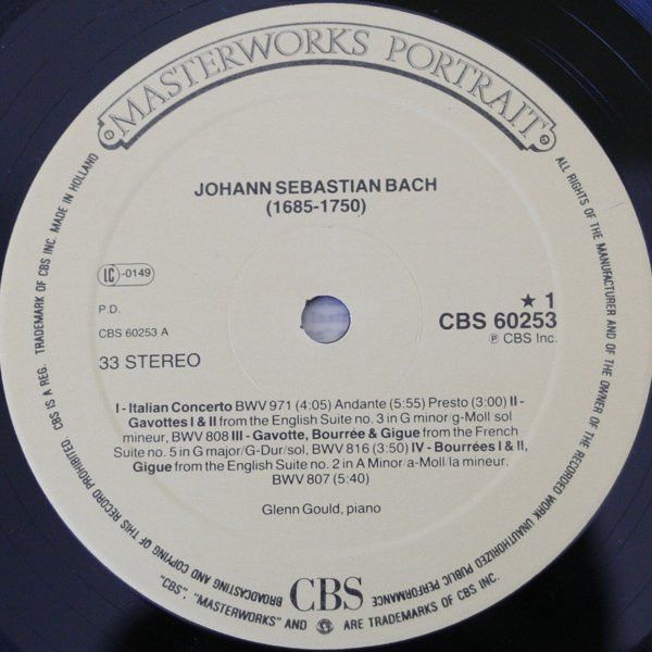 CBS Masterworks CBS 60253 - Glenn Gould, Johann Sebastian Bach - - Image 3