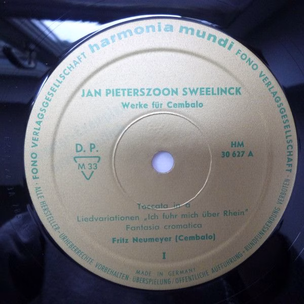 Harmonia Mundi HM 30627 - Jan Pieterszoon Sweelinck, Fritz Neume - Image 3