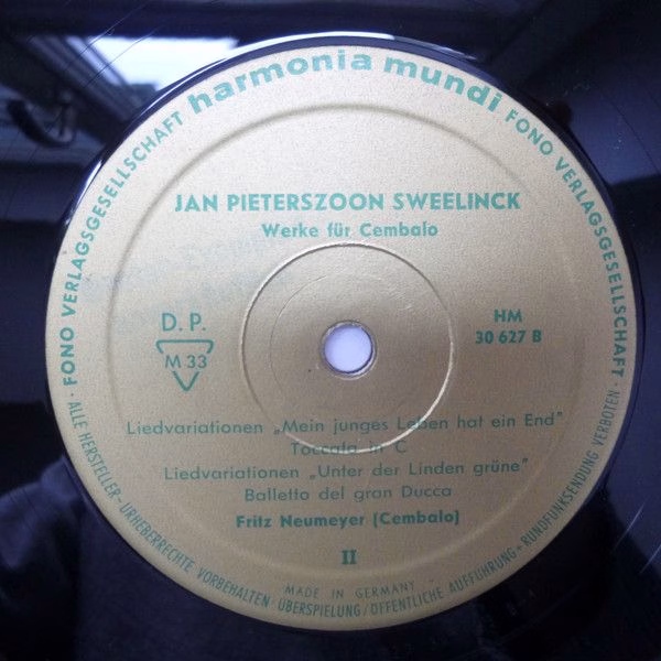 Harmonia Mundi HM 30627 - Jan Pieterszoon Sweelinck, Fritz Neume - Image 4