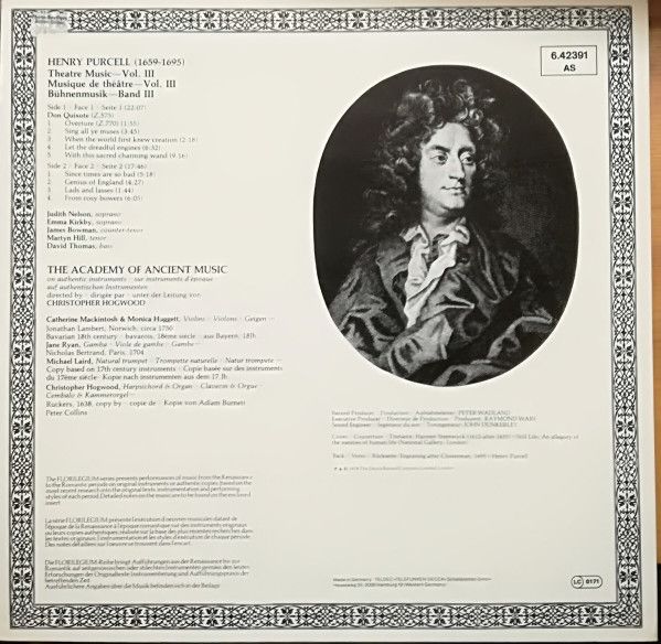 DECCA 6.42391 - Henry Purcell, The Academy Of Ancient Music - Th - Image 2