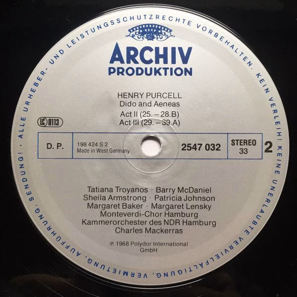 Archiv Produktion 2547 032 - Henry Purcell, Tatiana Troyanos, Ba - Image 4