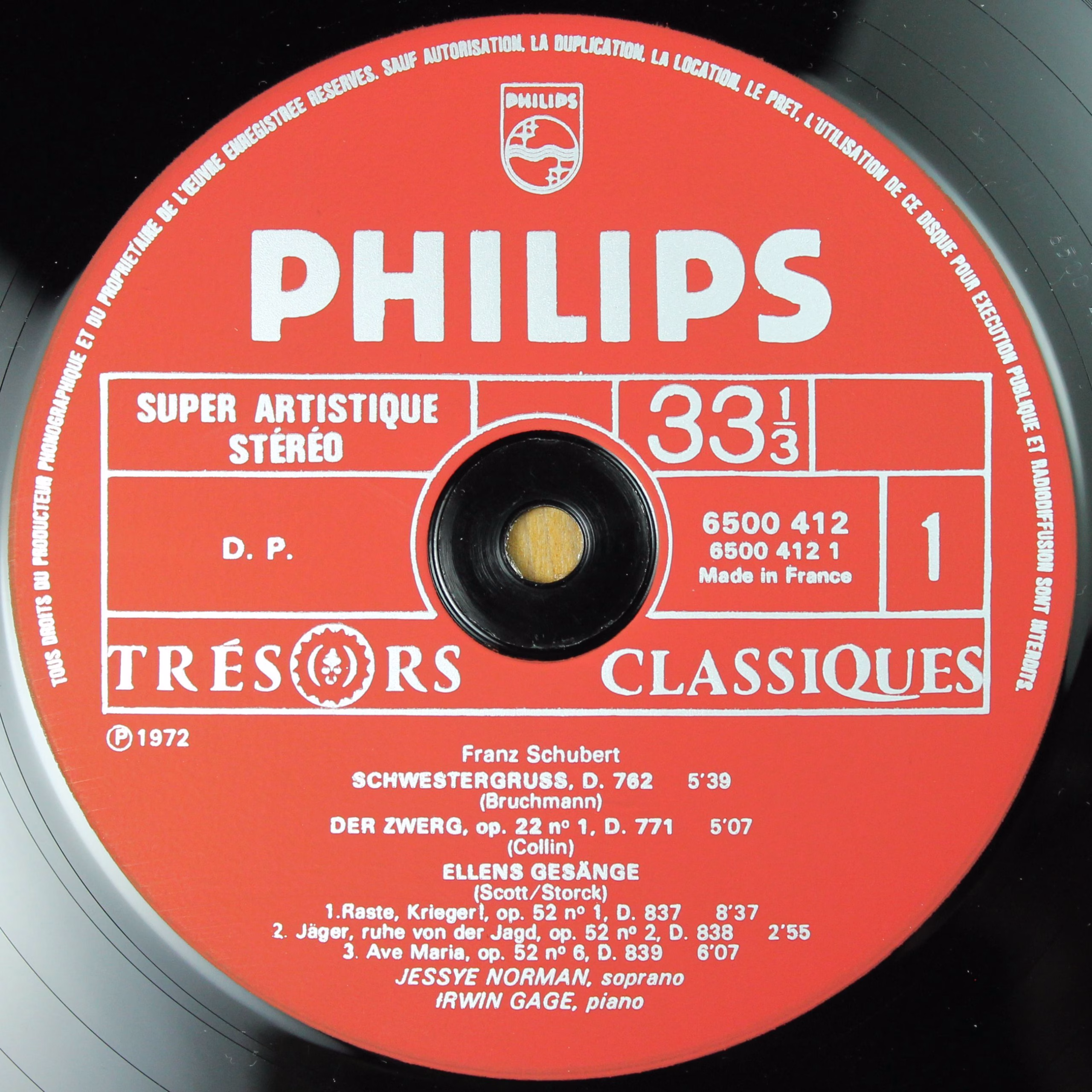 Philips 6500 412 - Jessye Norman, Irwin Gage, Franz Schubert, Gu - Image 3