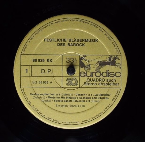 Eurodisc 88 939 KK - The Edward Tarr Brass Ensemble, Giovanni Ga - Image 3