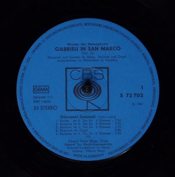 CBS S 72 702 - E. Power Biggs, The Edward Tarr Brass Ensemble, G - Image 3