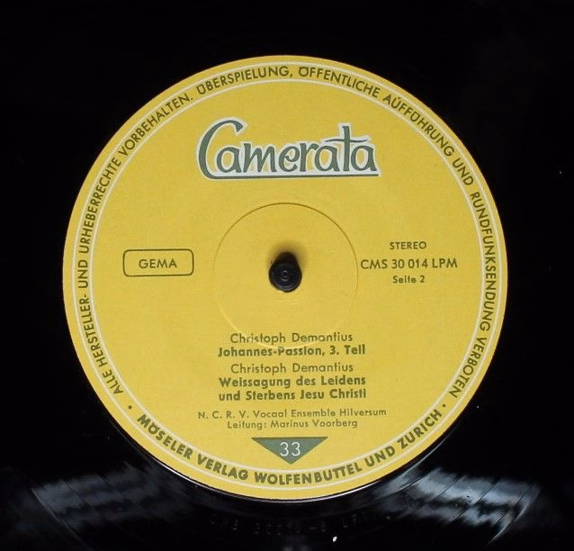 Camerata (2) CMS 30014 LPM - Christopher Demantius, NCRV Vocaal - Image 4