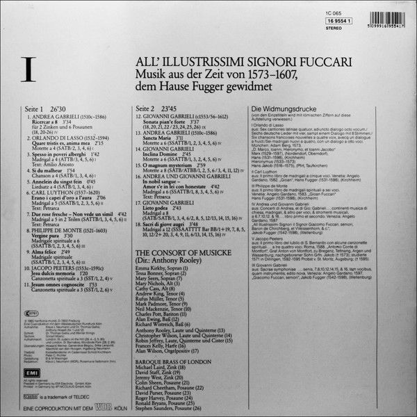 Deutsche Harmonia Mundi 1C 065 16 9554 1 - Andrea Gabrieli, Giov - Image 2