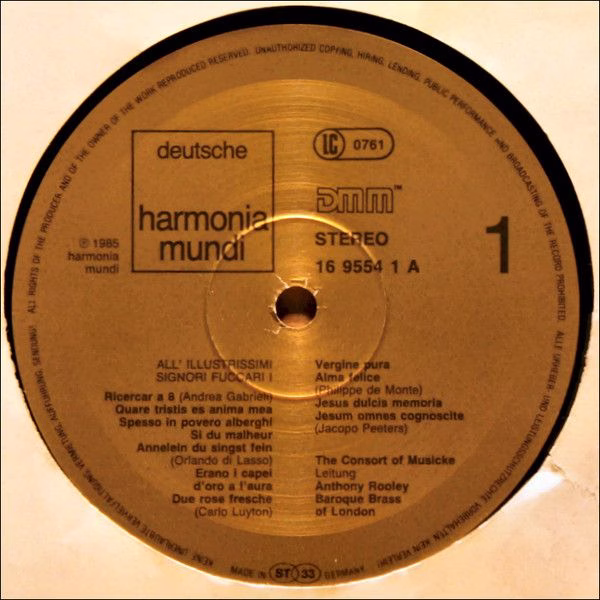 Deutsche Harmonia Mundi 1C 065 16 9554 1 - Andrea Gabrieli, Giov - Image 3