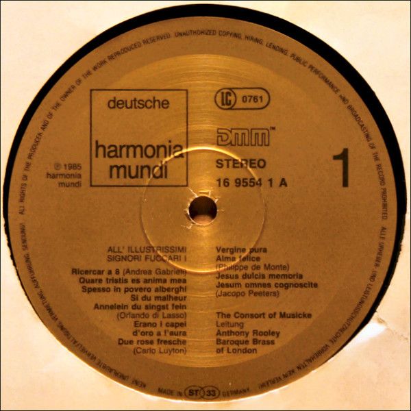 Deutsche Harmonia Mundi 1C 065 16 9554 1 - Andrea Gabrieli, Giov - Image 3