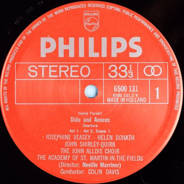 Philips 6500 131 - Henry Purcell, Josephine Veasey, Elizabeth Ba - Image 3
