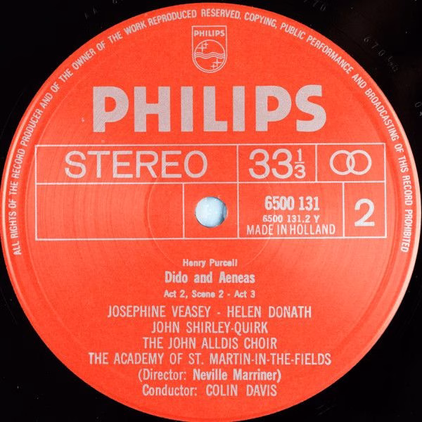 Philips 6500 131 - Henry Purcell, Josephine Veasey, Elizabeth Ba - Image 4