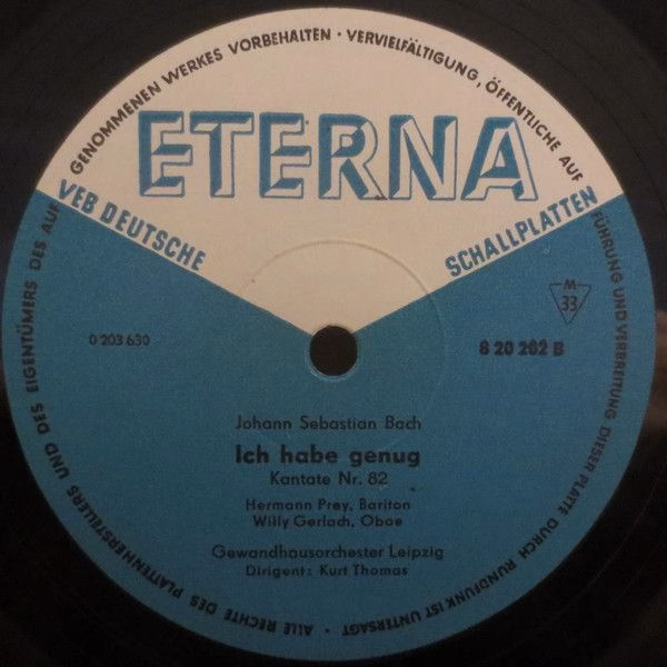 Eterna 8 20 202 - Johann Sebastian Bach, Hermann Prey, Thomanerc - Image 4