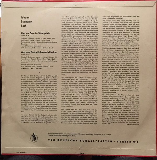 Eterna 8 20 210 - Johann Sebastian Bach, Elisabeth Grümmer, Marg - Image 3