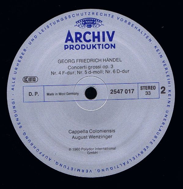 Archiv Produktion 2547 017 - Georg Friedrich Händel, Cappella Co - Image 4