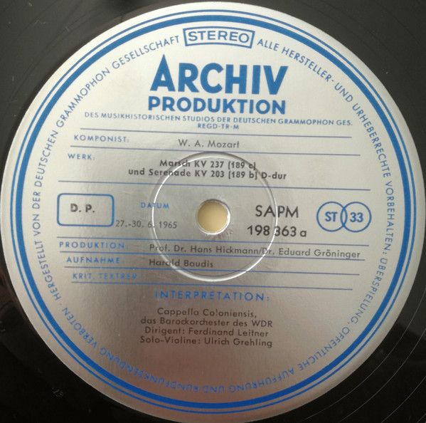 Archiv Produktion 198 363 - Wolfgang Amadeus Mozart - Marsch KV - Image 7