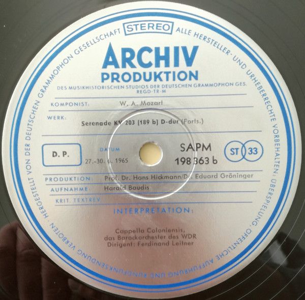 Archiv Produktion 198 363 - Wolfgang Amadeus Mozart - Marsch KV - Image 8