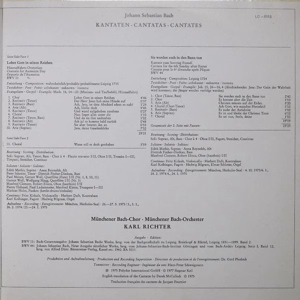 Archiv Produktion 2533 355 - Johann Sebastian Bach, Edith Mathis - Image 7