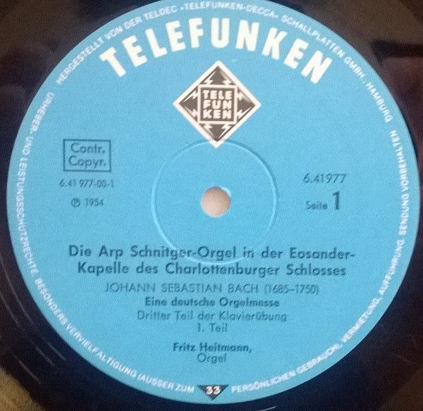 Telefunken 6.41977 - Fritz Heitmann - Die Arp Schnitger-Orgel De - Image 4