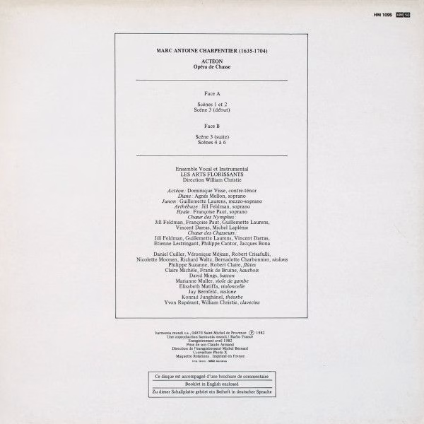 harmonia mundi France HM 1095 - Marc Antoine Charpentier, Les Ar - Image 2