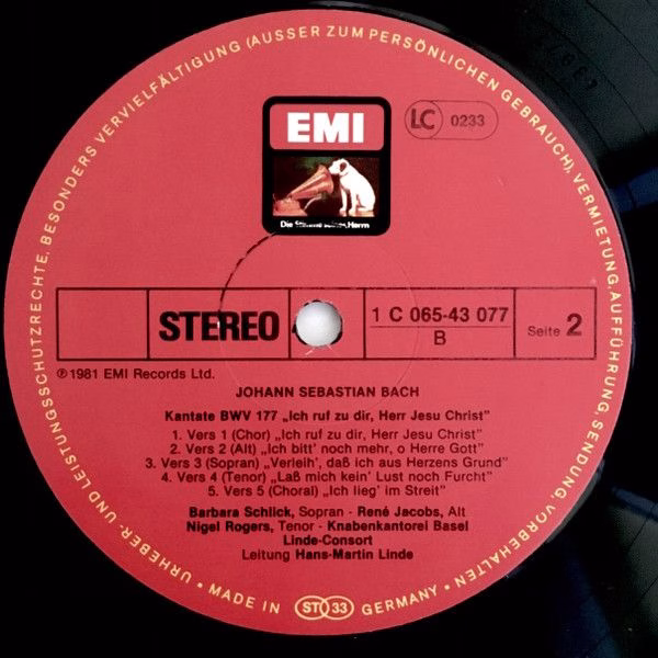 EMI 1C 065-43 077 - Johann Sebastian Bach, René Jacobs, Barbara - Image 4