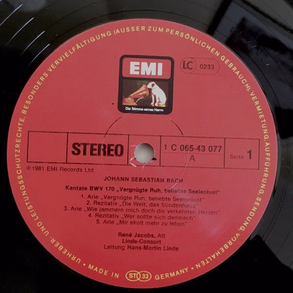EMI 1C 065-43 077 - Johann Sebastian Bach, René Jacobs, Barbara - Image 5