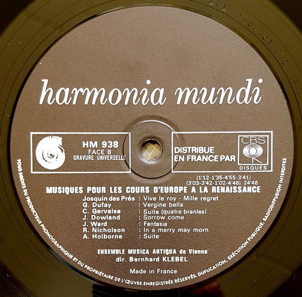 harmonia mundi France HMU 938 - Musica Antiqua Wien, Bernhard Kl - Image 4