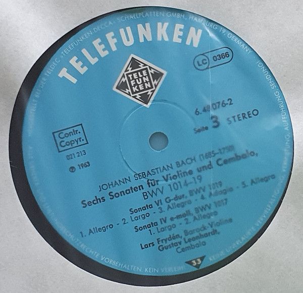 Telefunken 6.48076 DT - Johann Sebastian Bach, Lars Frydén, Gust - Image 5