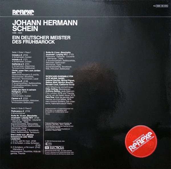 His Master's Voice 1C 069-46 405 - Johann Hermann Schein, Hilke - Image 2