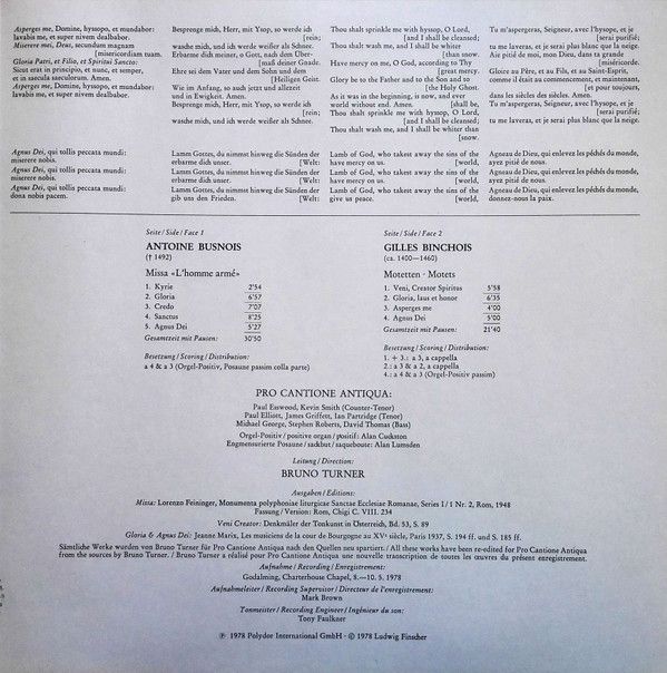 Archiv Produktion 2533 404 - Antoine Busnois, Gilles Binchois, P - Image 2