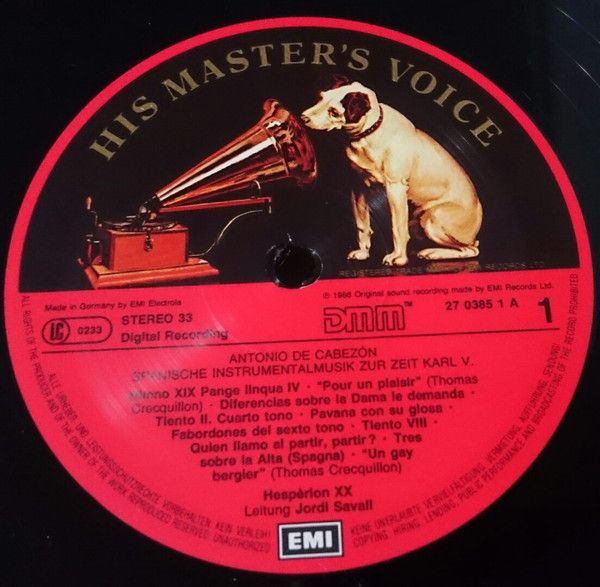 His Master's Voice 27 0385 1 - Hespèrion XX, Antonio de Cabezón - Image 4