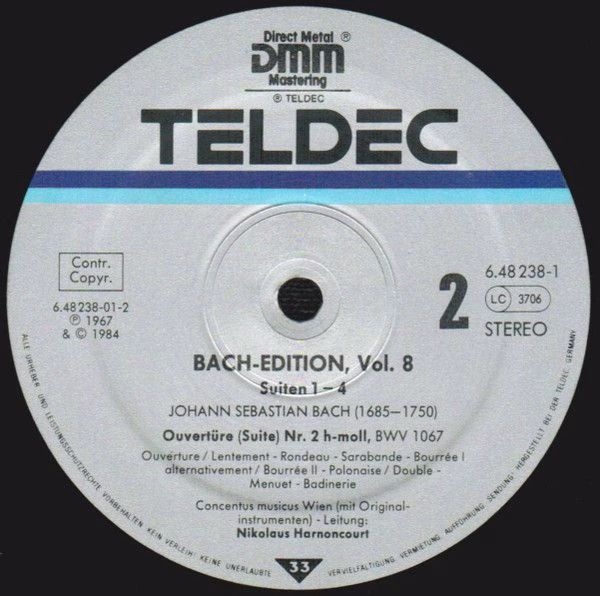 TELDEC 6.48238 - Johann Sebastian Bach, Concentus Musicus Wien, - Image 7