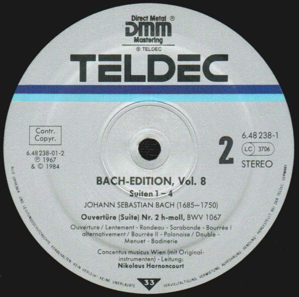 TELDEC 6.48238 - Johann Sebastian Bach, Concentus Musicus Wien, - Image 7