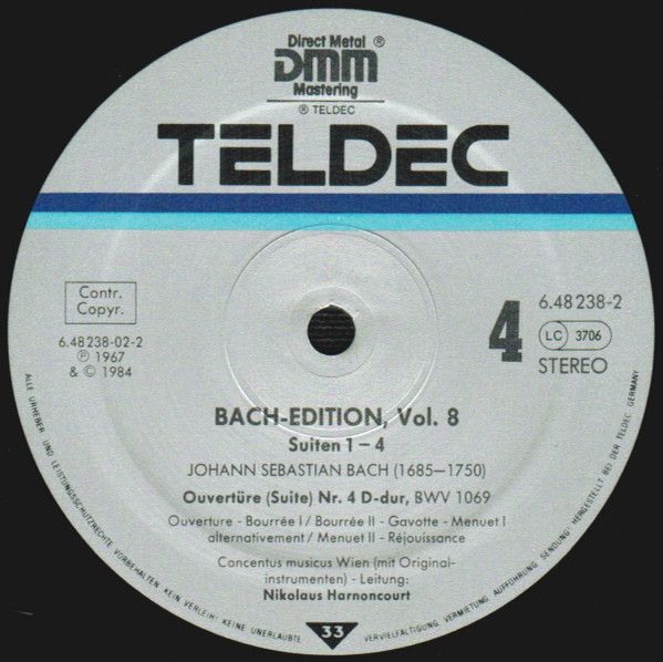 TELDEC 6.48238 - Johann Sebastian Bach, Concentus Musicus Wien, - Image 9