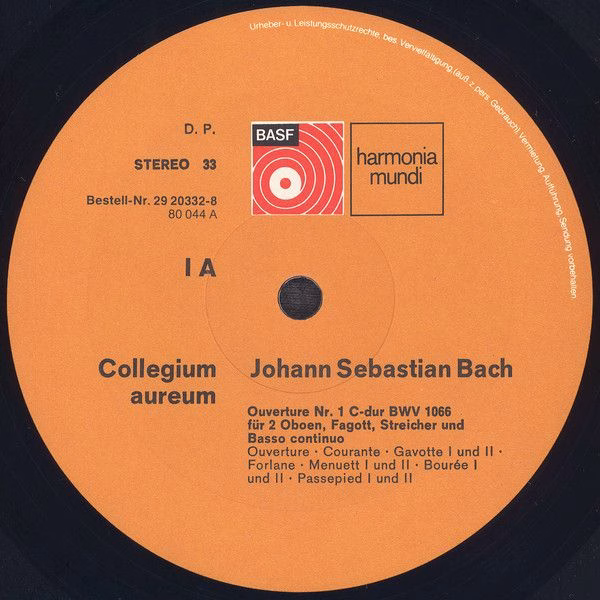 BASF 29 20332-8 - Johann Sebastian Bach, Collegium Aureum - Vier - Image 3