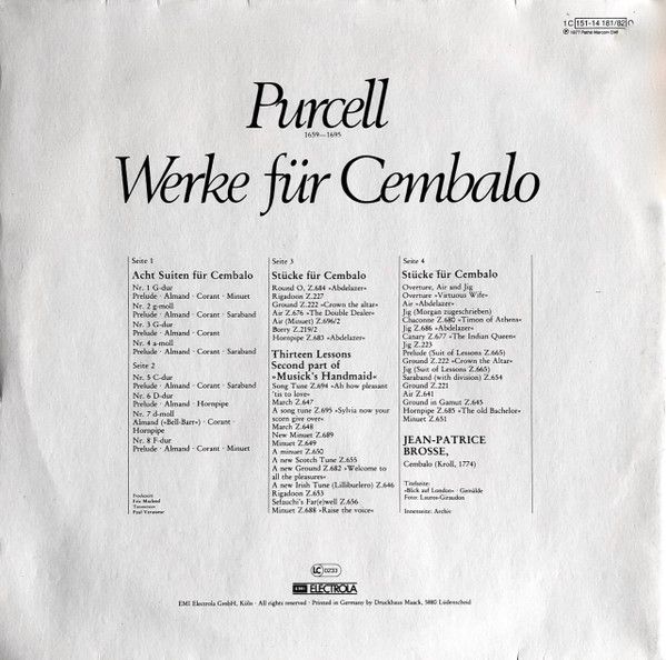 EMI Electrola GmbH 1C 151-14 181/82 Q - Henry Purcell, Jean-Patr - Image 3
