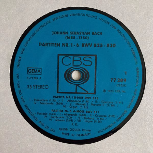 CBS 77 289 - Johann Sebastian Bach, Glenn Gould - Partiten Nr. 1 - Image 5