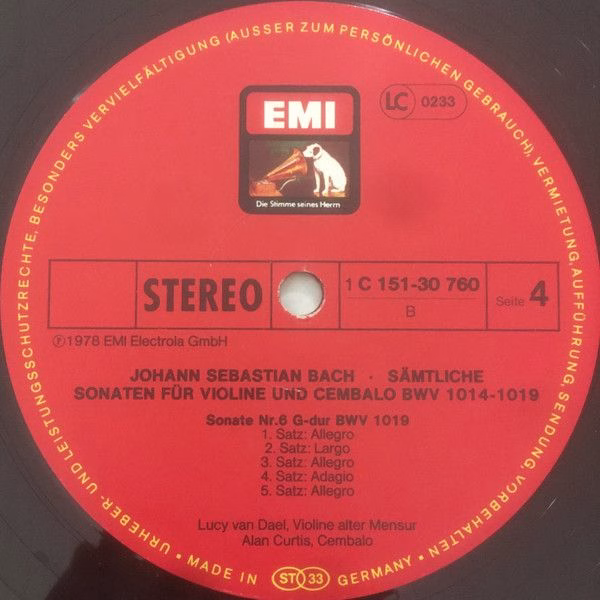 His Master's Voice 1C 151-30 759/60 - Johann Sebastian Bach, Luc - Image 8