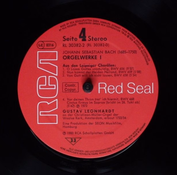 RCA Red Seal RL 30382 - Johann Sebastian Bach, Gustav Leonhardt - Image 8