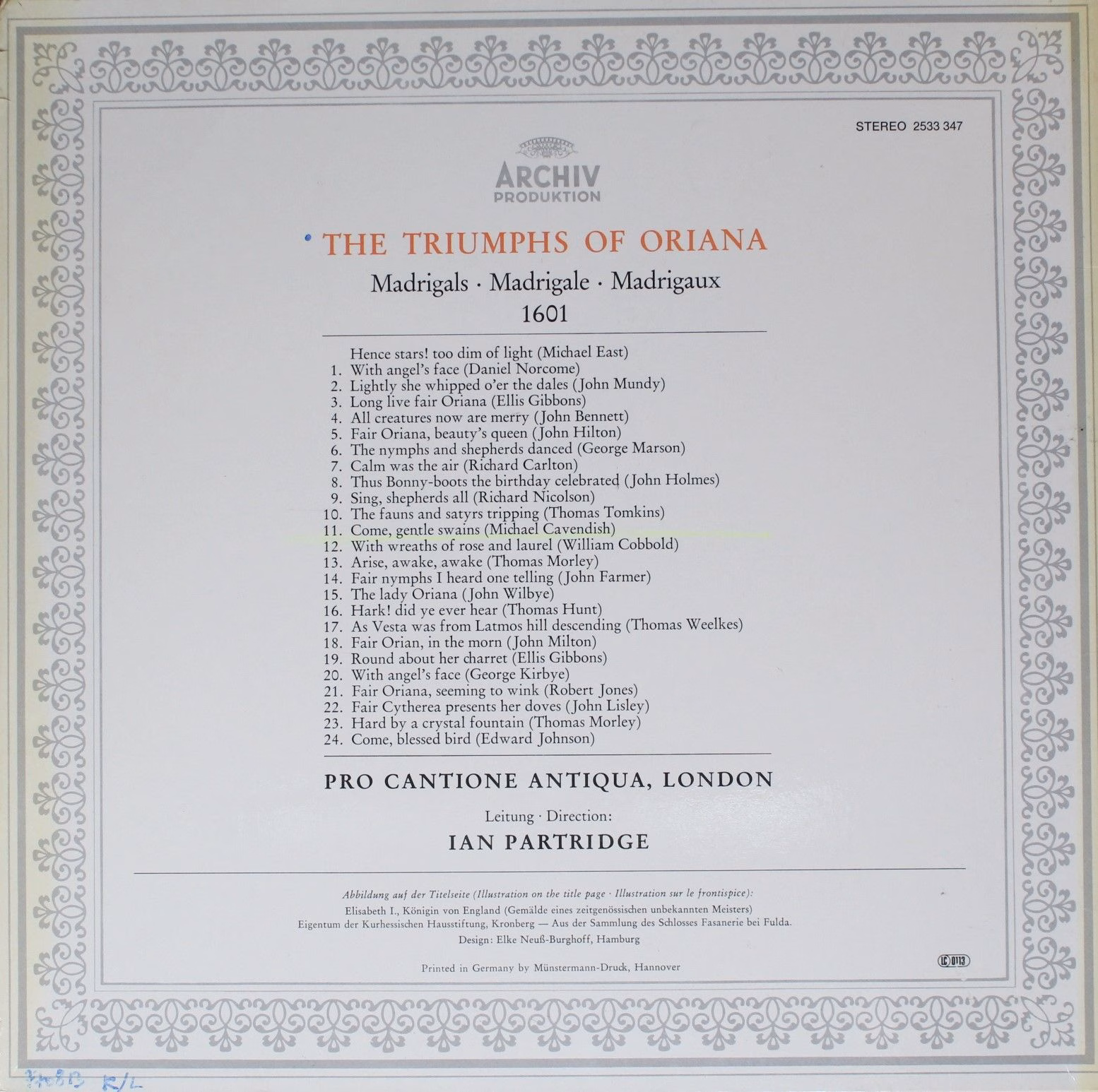 Archiv Produktion 2533 347 - Pro Cantione Antiqua - The Triumphs - Image 2