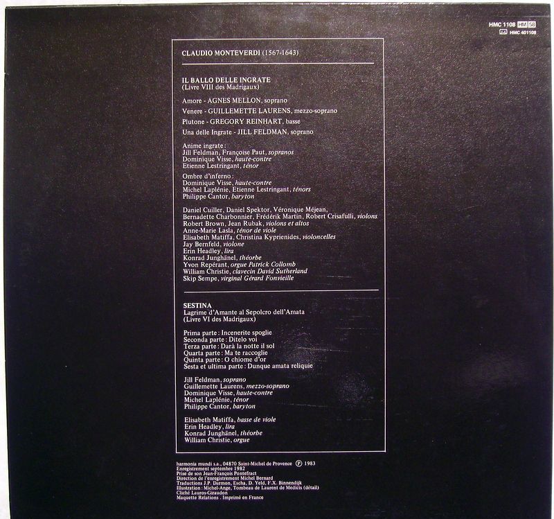 harmonia mundi France HM 1108 - Claudio Monteverdi, Les Arts Flo - Image 2