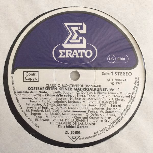 Erato ZL 30506 - Claudio Monteverdi, Michel Corboz - Kostbarkeit - Image 3