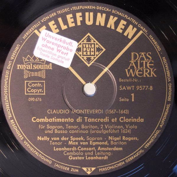 Telefunken SAWT 9577-B - Claudio Monteverdi, Max van Egmond, Leo - Image 2