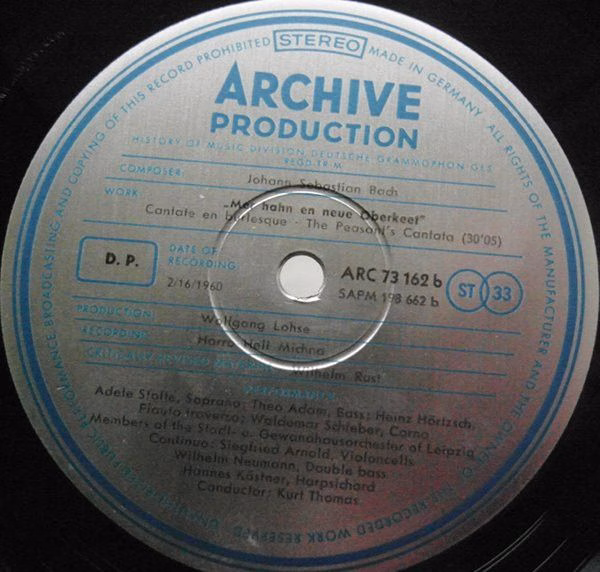 Archiv Production ARC 73 162 - Johann Sebastian Bach, Adele Stol - Image 10