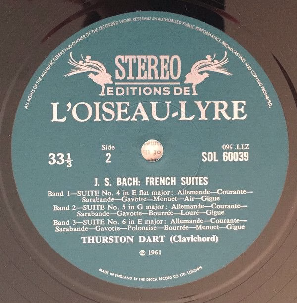 L'Oiseau-Lyre SOL 60039 - Johann Sebastian Bach, Thurston Dart - - Image 4