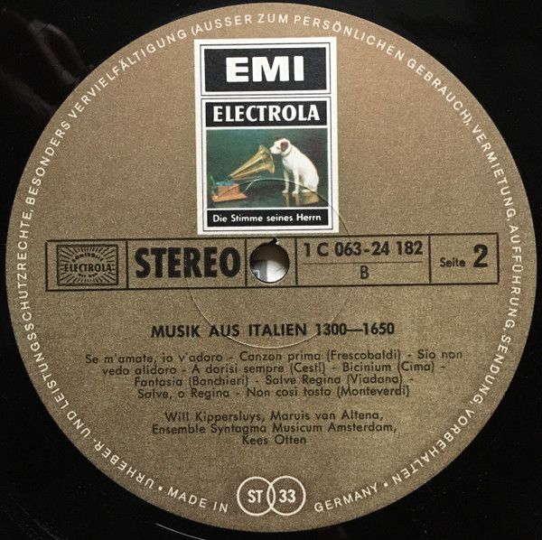 His Master's Voice 1C 063-24 182 - Syntagma Musicum, Kees Otten - Image 4