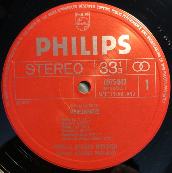 Philips 6575 043 - Guillaume Dufay, Capella Antiqua München, Kon - Image 3