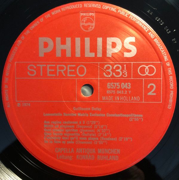Philips 6575 043 - Guillaume Dufay, Capella Antiqua München, Kon - Image 4